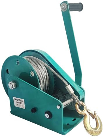 Handwinde Mit Seil, 2600LBS Heavy Duty Manual Winch Boat Trailer Winch(with 30m Steel Wire Rope), Kurbelzugwinde, Zwei-Wege-Ratschen-Handwinde Für Trailer-Schlepper ( Size : 1200 lb(33ft rope) )