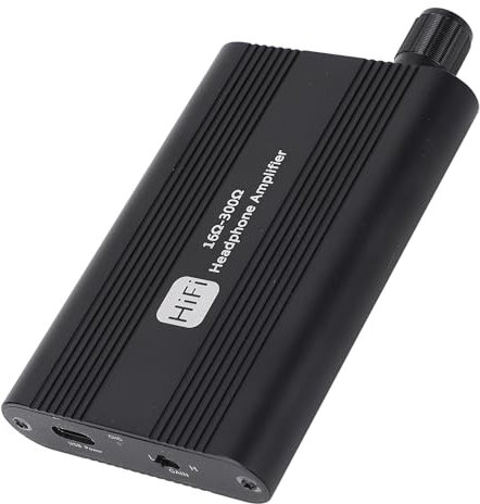 HiFi Headphone Amplifier, Portable Volume Bass Control Rechargeable 3.5mm Earphone AMP for MP3 MP4 Phone, Lightweight Aluminum Alloy Shell, Wide Compatibility