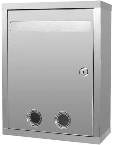 Briefkasten mit Schlüsselschloss, Wandpostkasten mit Sichtfenster, Großes Fassung Svermögen, Moderner Paketbriefkasten aus Edelstahlmetall, 34 * 12 * 26Zoll(Medium)