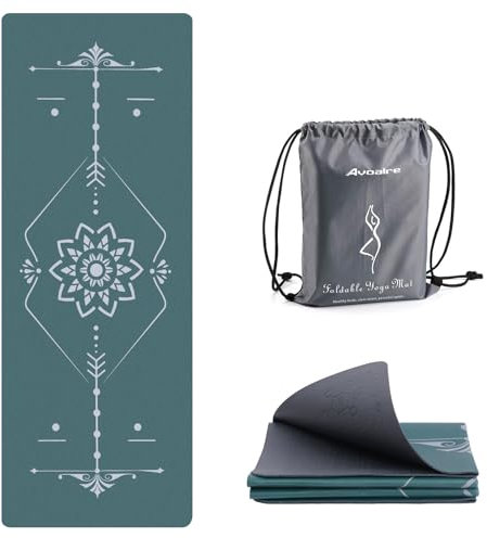 Avoalre Yogamatte 183X61CM,3MM Faltbare Gymnastikmatte Grün