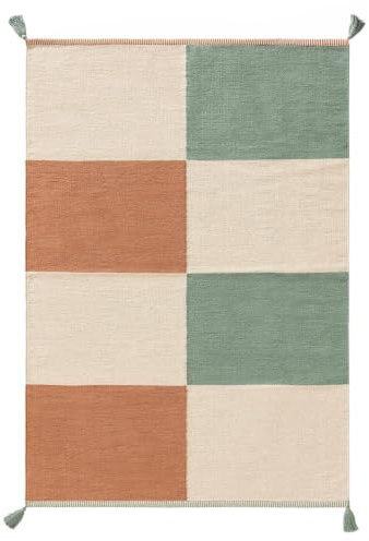 benuta Lytte Kinderteppich Anton - Multicolor/Grün 120x170 cm - 100% Baumwolle - Rechteckig & im Style: Kindermotive, Scandi Living - Pflegeleicht für Wohnzimmer Schlafzimmer