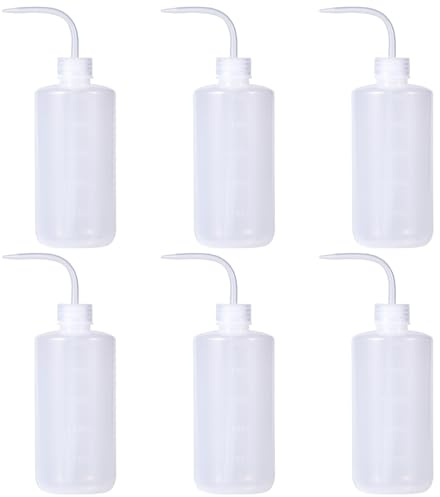 Quetschflaschen, 6 Stück, Quetschspender aus Kunststoff, 500 ml Quetschflasche mit Maßangaben, Quetschflaschen mit Düsen, tragbare Quetschflaschen für Flüssigkeiten, Quetschflaschen für medizinische B