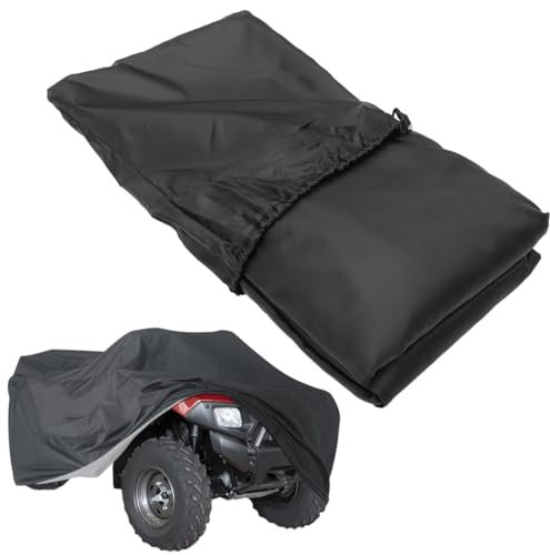 BESPORTBLE Wasserdichte Abdeckung Für Aufsitzrasenmäher Im Freien Polyester-Oxford-Rasentraktorabdeckung Mit Kordelzug Sonnenschutz- Und Uv-Abdeckungen (Schwarz 210 X 120 X 115 Cm)