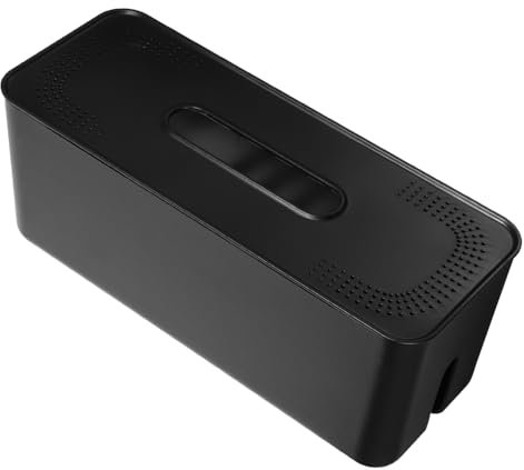 HOMSFOU Kabelbox Mit Integrierter Steckdosenöffnung Kabelorganisator Aus Hochwertigem Material Abnehmbares Design Für Einfache Reinigung Großzügige Öffnung Für Wärmeableitung Zum Aufbewahr