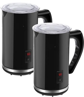 Aigostar Milchaufschäumer Elektrisch 500W 240ml, Milchschäumer für heißer & kalter Milchschaum mit 3 Modi Milch Frother für Cappuccino, Latte, Mokka, heiße Schokolade, Geräuschloser Betrieb, 2 Pack