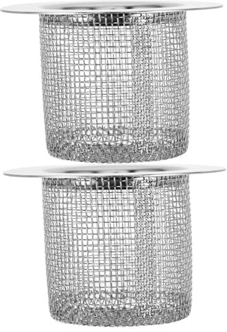 LABRIMP 2pcs Stainless Steel Floor Drain Filter Hair Catcher for Bathroom Sink Drain Plug Sink Strainer Easy to Install Round Design