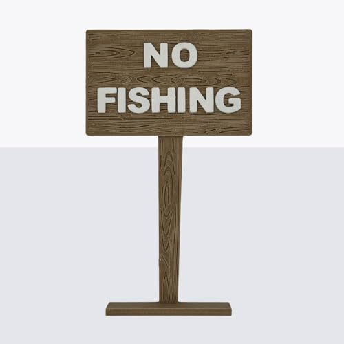 Generisch Dekoratives Aquarium-Schild „No Fishing“ – Humorvolles Accessoire in Holzoptik aus PLA