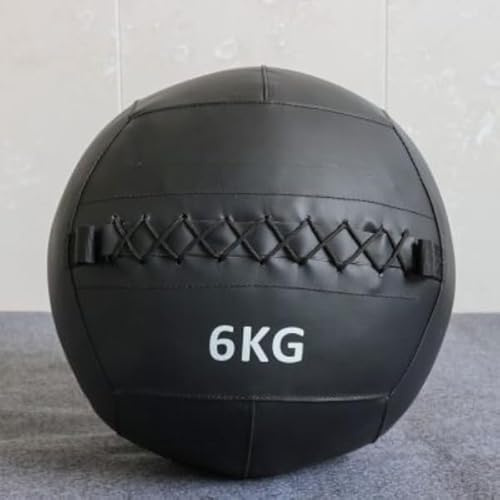 InTheMarket Wandball, Medizinball, Set mit 1 Stück, 4 kg, 6 kg, 8 kg, 10 kg, 12 kg, abriebfestes Vinyl, doppelte Nähte, 36 cm Durchmesser (6 kg)