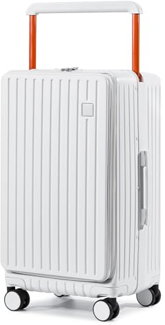 Joyway Hardshell 24 inch luggage with spinner wheels, Lightweight Hardside large checked withTSA Lock (White, Checked Luggage-24 Inch)