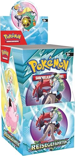 Pokémon-Sammelkartenspiel: Boosterpack-Display Karmesin & Purpur – Reisegefährten (enthält 18 Boosterpacks)