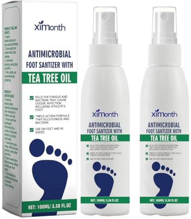 2PCS Foot Spray with Tea Tree Oil,Tea Tree Oil Feet Spray,Foot & Shoe Freshness,Quick-Drying and Travel-Friendly (2 PCS)