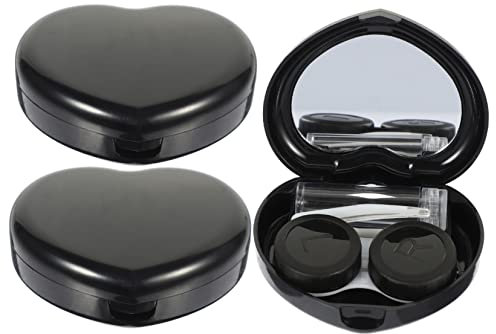 IWOWHERO 3sets Cases Travel Organizer Box Mirror Portable Contacts Lens Storage Case for Women Men Small for Bag Suitcase