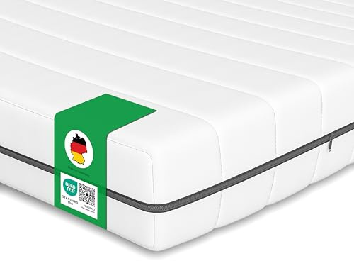 Schlaftroll Kaltschaummatratze 140x200 H2+H3 – 7Z – 15cm – Öko-Tex | 7-Zonen Kaltschaum, Rollmatratze, waschbarer Bezug 60°, Made in Germany, Öko-Tex, für Lattenrost & Boxspringbett