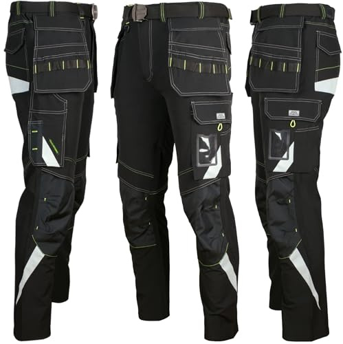 Art.Master Arbeitshose Herren X-Specialist Schwarz Gr. 64 - elastische leichte Softshell Arbeit Hose - funktionale Berufskleidung Männer für Technik Instandhaltung Lager Elektroinstallation Montage