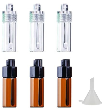 KEMUZ 7 Stück Gewürzpulver Werkzeug Set Mit Löffel Und Trichter,Gewürzpulver Dosierer, Auslaufsichere Mini Aufbewahrungsflasche Für Salz, Pfeffer, Gewürze,Wasserdicht Dosierer Für Camping, Reisen