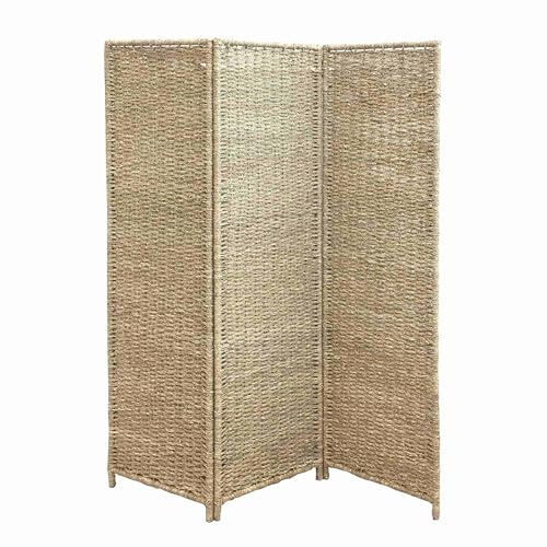 Box and beyond - Raumteiler - 160 x 117 cm - Raumteiler - Seegras - Naturfasern - 3 Paneele - Paravent Schlafzimmer, Wohnzimmer - abnehmbare Trennwand