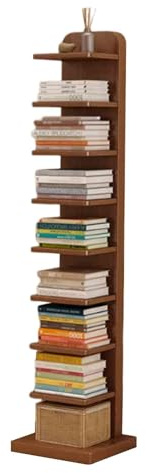 VOLDAX Estanteria Estrecha Torre De Estanterías de Columna Vertebral, Estantería de Almacenamiento con Compartimentos Abiertos, para Guardar Libros Plantas(Brown,160cm/63in)