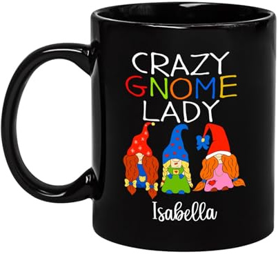 Crazy Gnome dam drickande kopp hållbar resemugg keramisk tekopp nyhet present present födelsedag syster årsdag firande 330 ml