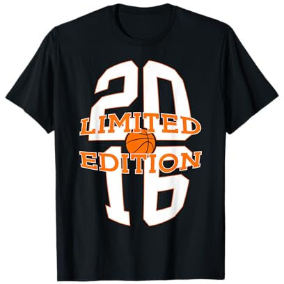 Pallone da Basket 10 Anni, Edizione Limitata 2016, 10° Compleanno Maglietta