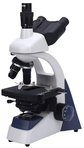 LiebeWH Microscope Trinoculaire Série XSP500 40X-1600X, Aluminium, Éclairage LED, Tête Rotative 360 Degrés, avec Platine Mécanique et Condenseur Abbé, pour Recherche Biologique et