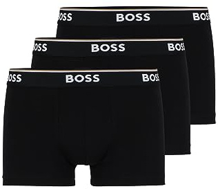 Boss 3-Pack Stretch Cotton Regular Fit Trunks Bañadores Ajustados para Hombre, Negro, S (Pack de 3)