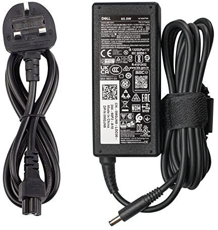 19.5V 3.34A 65W Slim Black Power Adapter with 4.5mm x 3.0mm Pin Size Charger Compatible with Part Numbers 450-AECO 43NY4 MGJN9 G6J41 UK