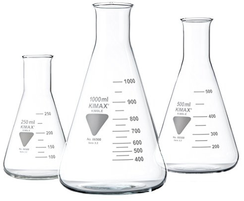 Rasotherm Erlenmeyerkolben Enghals aus Borosilikatglas 3.3, 1000 ml - graduiert, hitze- und chemikalienbeständig für das Labor