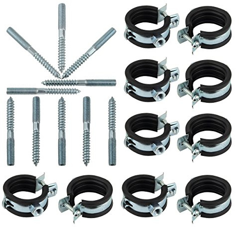Rohrschellen Set 32-35 mm 1 mit Stockschrauben M8 x 80 TX 25 10 Stück