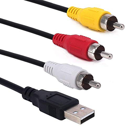 Haokiang 5 Feet/1.5m USB to 3 RCA Audio Video AV Composite Adapter Cable (USB Male/3 RCA Male)