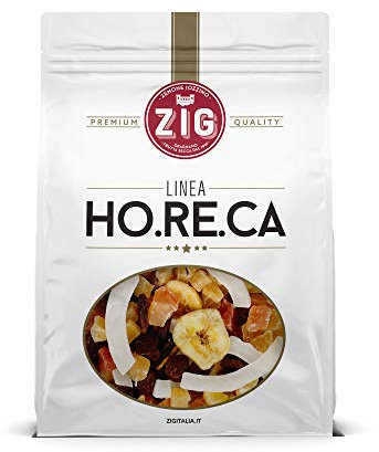 ZIG - HORECA - Misto frutta esotica Exotic mix snack - Ananas, papaia, cocco, uva, banana chips 1 Kg