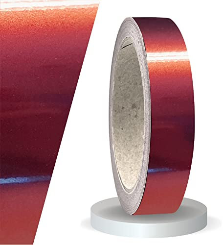 siviwonder Zierstreifen selbstklebend Folie Premium Shift Effect Farbwechsel Cranberry Glanz 20 mm x 10 m Rolle Dekorband Auto Motorrad Boot Fahrrad Wohnwagen Helm Pinstripe Klebeband Konturmarkierung