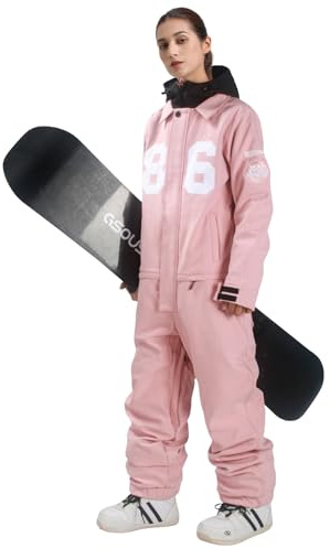 GSOU SNOW Ski Suit Men One Piece Snowboard Snowsuit Waterproof Windproof Snow Jumpsuit Insulated Outdoor