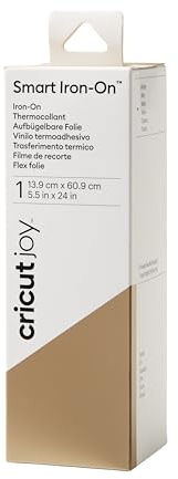 Cricut Transferfolie Textil | Gold | 0.6m | Übertragungsvinyl-Rolle | Flexfolie zum Aufbügeln auf T-Shirt | Für alle Cricut Schneidemaschinen geeignet | Joy Smart HTV Iron-ON