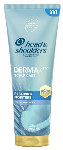 Head & Shoulders DermaXPro Repairing Moisture Lightweight Conditioner 350ml with Coconut Oil and Ceramide Complex for Dry Scalp. Helps Reinforce Skin Barrier for Moisturised, Flake-Free Hair