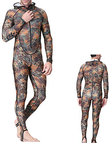 GPFDM Muta con Cappuccio Camo, Muta Monopezzo per Snorkeling E Subacquea, Neoprene 3 Mm Uomo,XXXL