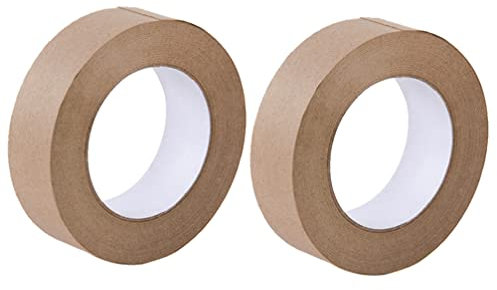 MAGICLULU 2rolle Papierverpackungsband Multifunktions-kartonklebeband Haushaltsklebeband Mit Flacher Rückseite Verschlussband Wasseraktiviert Beschreibbar Für Verpackungsmaterial Bastelarbei