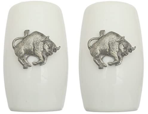 Bull China Salt and Pepper Shakers Cruet Set Modern White CSP 46