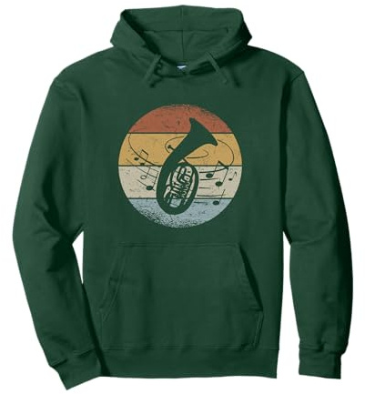Tenorhornist Orchester Musiker Noten Retro Tenorhorn Pullover Hoodie