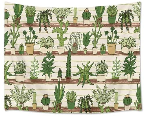 Ulticool – Pflanzen in Blumentöpfen Kaktus Natur - Wandteppich Poster - 200x150 cm - Gartenposter - Wandteppich groß – Dekoration Zubehörteil für Garten und Wohnzimmer