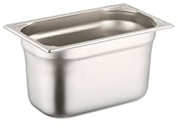 METRO Professional Contenitore GN 1/4, in acciaio inox, altezza 150 mm, contenitore per gastronorm, per uso alimentare e resistente al calore, per scolare o come inserto per cottura in chafing dish