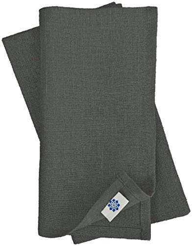 Linen & Cotton Hochwertige 4 x Stoffservietten/Servietten Stoff/Leinenservietten Hygge - 100% Leinen, Grau (45 x 45cm) für Feiern Home Küche Esstisch Dekoration Abendessen Cafe Restaurant