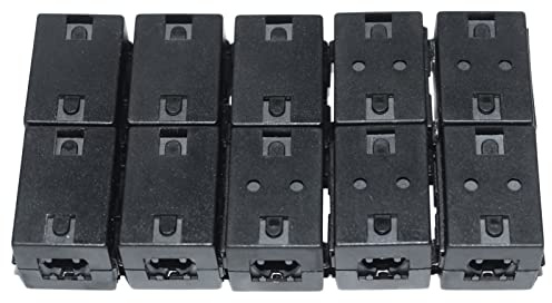 TOJOIN 10 Stück Ferrit-Perlen-Clip auf Ferritkern, RFI, EMI-Rauschunterdrücker, Ferritringe, Kabelclip für Telefon, TV, Lautsprecher, USB-Radio, Audio-Ausrüstung, 10 mm Innendurchmesser, Schwarz