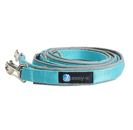 anny-x teilgepolsterte Führleine Classic Bolt Fun grau eisblau 3m