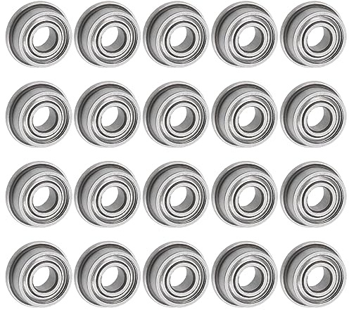 QUARKZMAN 20 Stück F683ZZ Flanschkugellager 3x7x3mm Rillenkugellager Doppel Abgeschirmt Chrom Stahl Flansch Lager für DIY, Werkzeugmaschinen, 3D Drucker