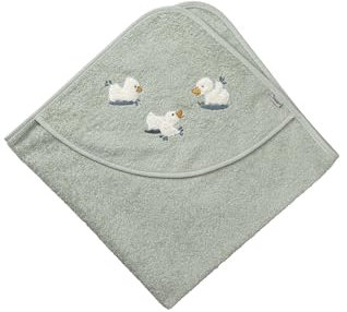 Sterntaler Kapuzen Badetuch aus uni Frottee 80 x 80 cm mit Applikation Ente Edda Lou,