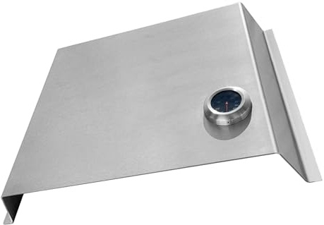 BABOSSA® Grill Pizzahaube inkl. Deckelthermometer | 55x40x9cm | V2A Edelstahl| Pizzacover für perfekte Pizzen vom Grill