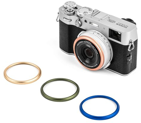 NiSi Bunter Ring Set Objektivadapter für Fujifilm X100VI / X100V | Kompatibel mit FUJI X100T / X100S / X100F / X100 Serie inkl. Gold, Blau, Grün, Rosa Ring