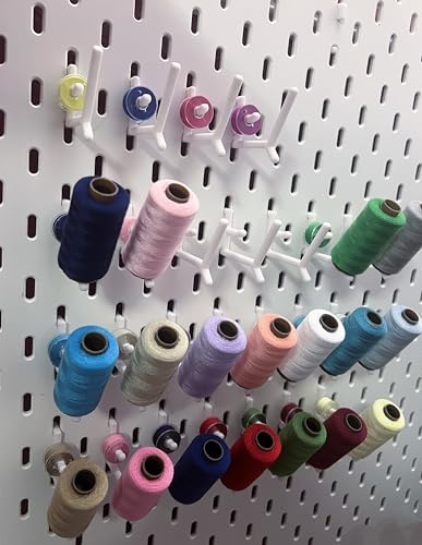 JL House. 25 Stück Nähgarn Rollen Halterung Haken kompatibel mit IKEA Skadis Lochwand I SKadis Zubehör Halterung Lochplatte Garnrollen Halter NH01