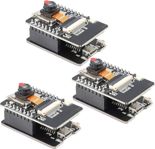 Binghe 3 pièces ESP-CAM Cartes de développement ESP CAM avec WLAN/Bluetooth Module ESP CAM avec OV2640 Caméra, Module Carte TF, Cartes à télécharger, 4M RAM Micro USB Port Compatible avec Arduino