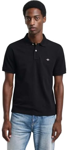 GANT Reg Emb Archive Shield Polotröja för män, svart, 5XL